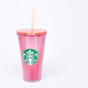 Starbucks Cold Cup Lenticular Holographic Red Pink 16 oz Grande Holiday New NWT